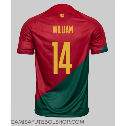 Camisa de time de futebol Portugal William Carvalho #14 Replicas 1º Equipamento Mundo 2022 Manga Curta
